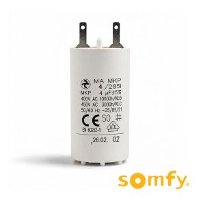Condensateur permanent 4 µF pour moteur volet roulant SOMFY