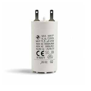 Condensateur permanent 5,5 µF pour moteurs volets roulants à cosses