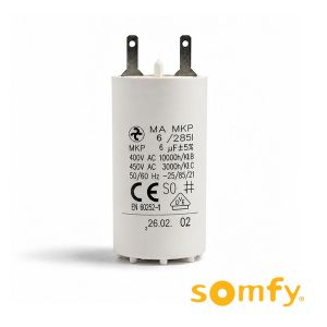 Condensateur permanent 6 µF pour moteur volet roulant SOMFY