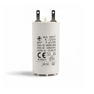 Condensateur permanent 6 µF pour moteurs volets roulants à cosses