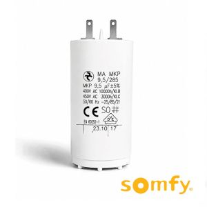 Condensateur permanent 9,5 µF pour moteur volet roulant SOMFY
