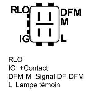 Alternateur compatible pour TOYOTA 2706026060 - Connecteur