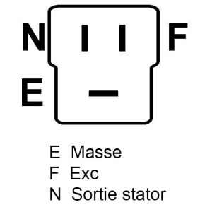 Alternateur compatible pour DENSO 1210000600 - Schema