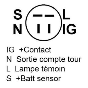 Alternateur compatible pour OPEL 6204013 - Schéma