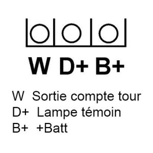 Alternateur compatible pour DELCO REMY EU DRA0026 - Schéma