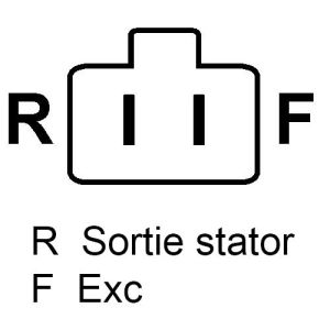 Alternateur compatible pour REMY (DELCO) 1102370 - Schéma