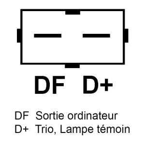 Alternateur compatible pour FORD 1012454 - Schéma