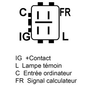 Alternateur compatible pour JAGUAR 1X4310300BD - Connecteur