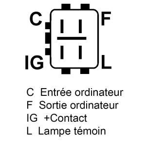 Alternateur compatible pour HONDA AHGA56 - Connecteur