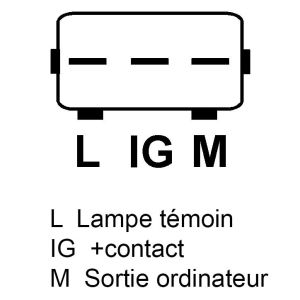 Alternateur compatible pour TOYOTA 2706021041 - Connecteur