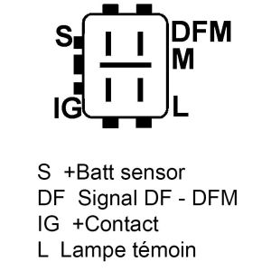 Alternateur compatible pour TOYOTA 2706030010 - Connecteur