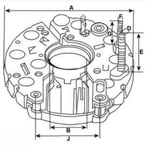 Pont de diode compatible pour alternateur FORD 1005308 - Pont de diodes pour alternateur Bosch 0120400840