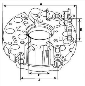 Pont de diode compatible pour alternateur WAI 319103 - Schéma