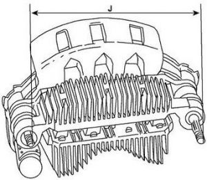 Pont de diode compatible pour alternateur VALEO 300903 - Côtes et dimensions