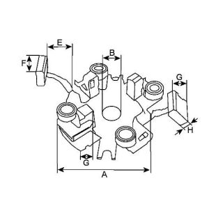 Couronne porte balais compatible pour démarreur CHEVROLET 96963483 - Couronne porte-balais compatible pour démarreur REMY (DELCO)