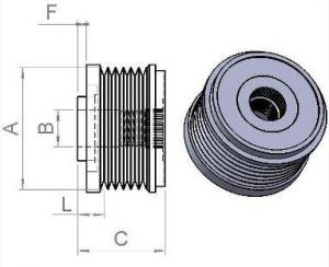 Poulie d'alternateur Ina pour alternateur TOYOTA 270600R011 - Côtes et dimensions
