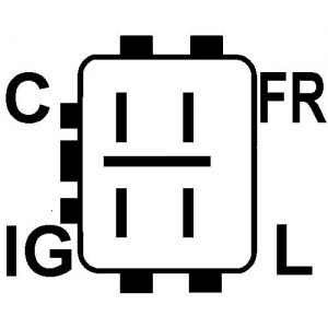 Régulateur compatible pour alternateur DENSO 1022111020 - Connecteur régulateur PL60