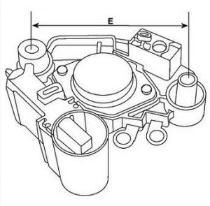 Régulateur compatible pour alternateur DENSO 1042104012 - Côtes et dimensions