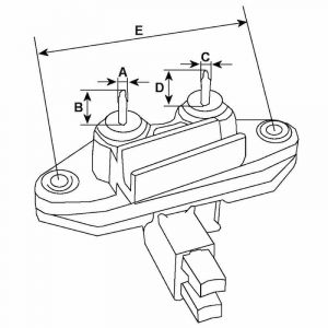 Régulateur compatible pour alternateur NISSAN 23100H7703 - dimensions