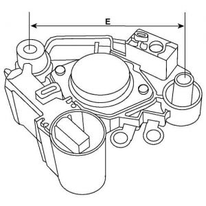 Régulateur compatible pour alternateur VALEO SG7S015 - Côtes et dimensions