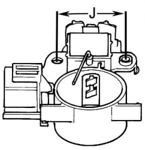 Régulateur compatible pour alternateur TOYOTA 2706031020 - Côtes et dimensions