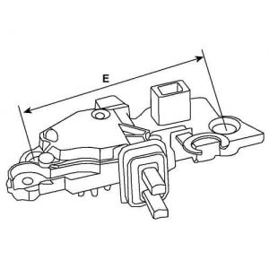 Régulateur compatible pour alternateur MITSUBISHI 239735 - Côtes et dimensions
