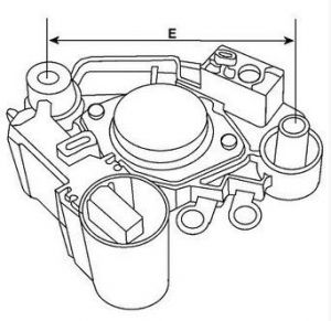 Régulateur compatible pour alternateur VALEO A13VI72 - Côtes et dimensions