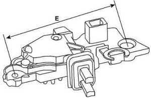 Régulateur compatible pour alternateur DENSO 1012119010 - Côtes et dimensions