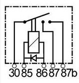 Mini relais 12V avec diode Mahle - Relais double contact avec diode 12V CAO160934
