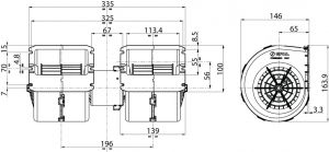 Ventilateur de chauffage compatible pour SPAL 009B4022 - vue 2