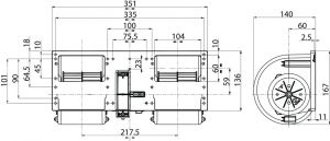 Ventilateur de chauffage compatible pour SPAL 006A4622 - vue 2