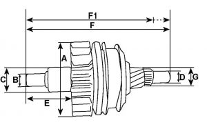 Embrayage compatible pour démarreur MITSUBISHI M2T61871A - vue 2