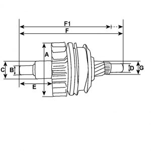 Embrayage compatible pour démarreur MITSUBISHI M2T78071 - vue 2