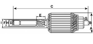 Induit compatible pour démarreur BOSCH 0001362001 - vue 2