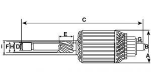 Induit compatible pour démarreur BOSCH 0001362083 - vue 2