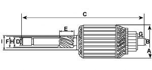 Induit compatible pour démarreur CAV 1321F906 - vue 2