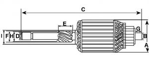 Induit compatible pour démarreur BOSCH 0001363124 - vue 2