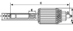 Induit compatible pour démarreur BOSCH 0001362047 - vue 2