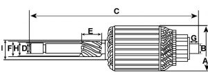 Induit compatible pour démarreur BOSCH 1004003913 - vue 2