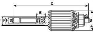 Induit compatible pour démarreur BOSCH 0001354027 - vue 2
