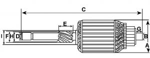 Induit compatible pour démarreur BOSCH 0001358035 - vue 2