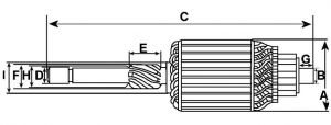 Induit compatible pour démarreur BOSCH 0001317022 - vue 2