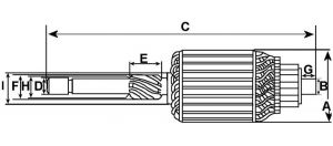 Induit compatible pour démarreur BOSCH 0001362601 - vue 2