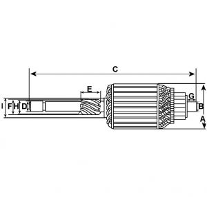 Induit compatible pour démarreur ISKRA AZJ0404 - vue 2