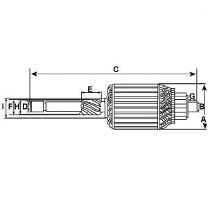 Induit compatible pour démarreur BOSCH 0001371004 - vue 2