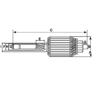 Induit compatible pour démarreur REMY (DELCO) 10479024 - vue 2
