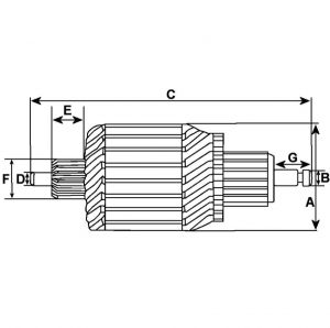 Induit compatible pour démarreur MITSUBISHI M009T80871 - vue 2
