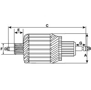 Induit compatible pour démarreur HITACHI S114883 - vue 2