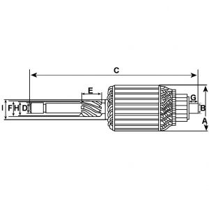 Induit compatible pour démarreur MITSUBISHI 331526 - vue 2