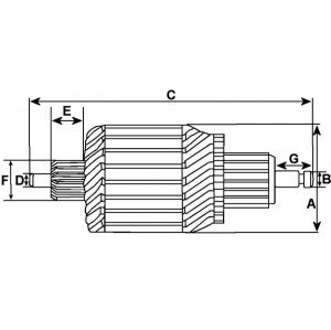 Induit Bosch pour démarreur BOSCH 0001137004 - vue 2